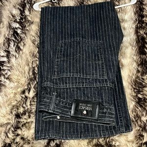 Versace pinstriped jeans , 33x30